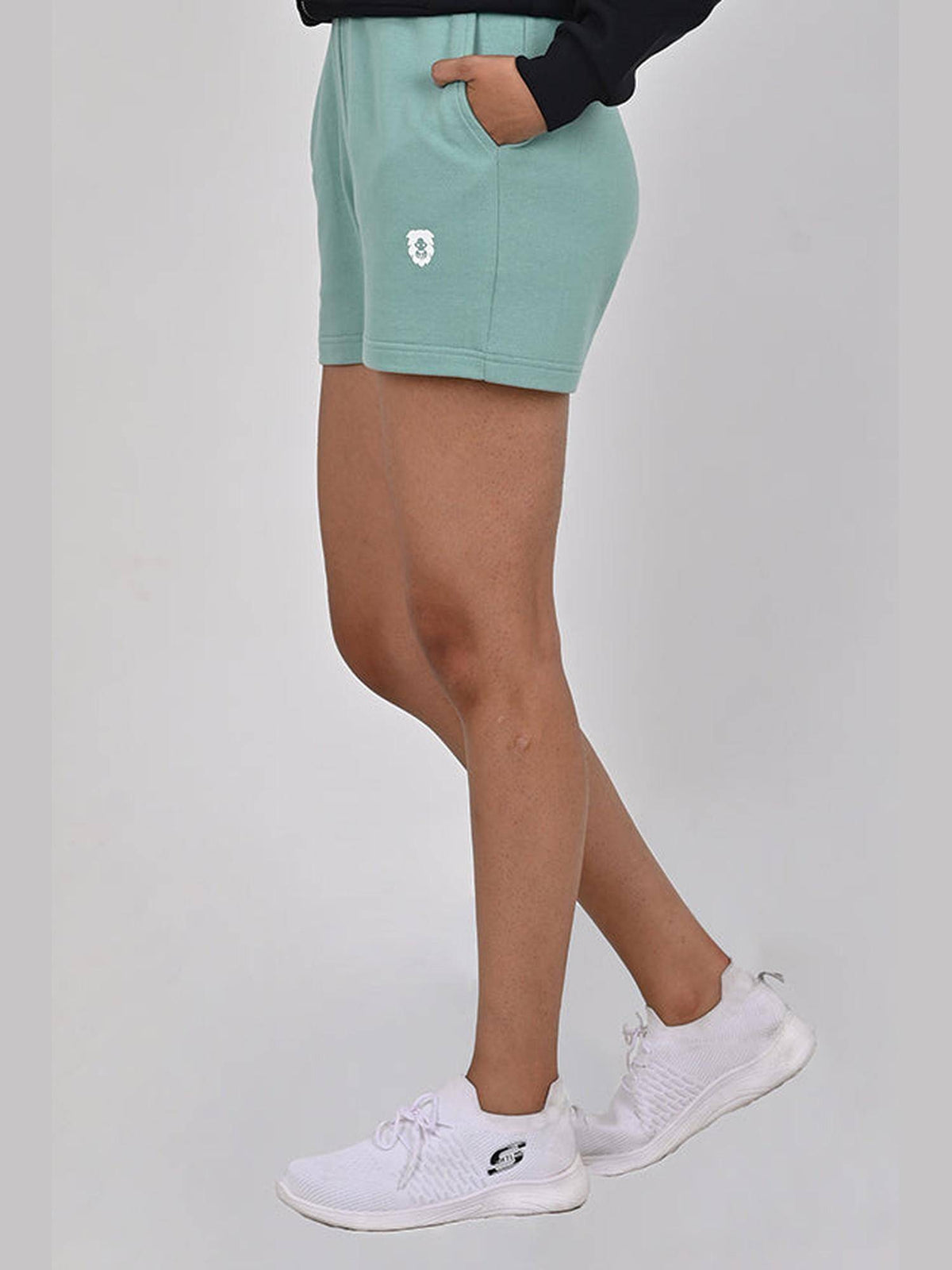 Green Pure Cotton Regular Solid Shorts - view 3