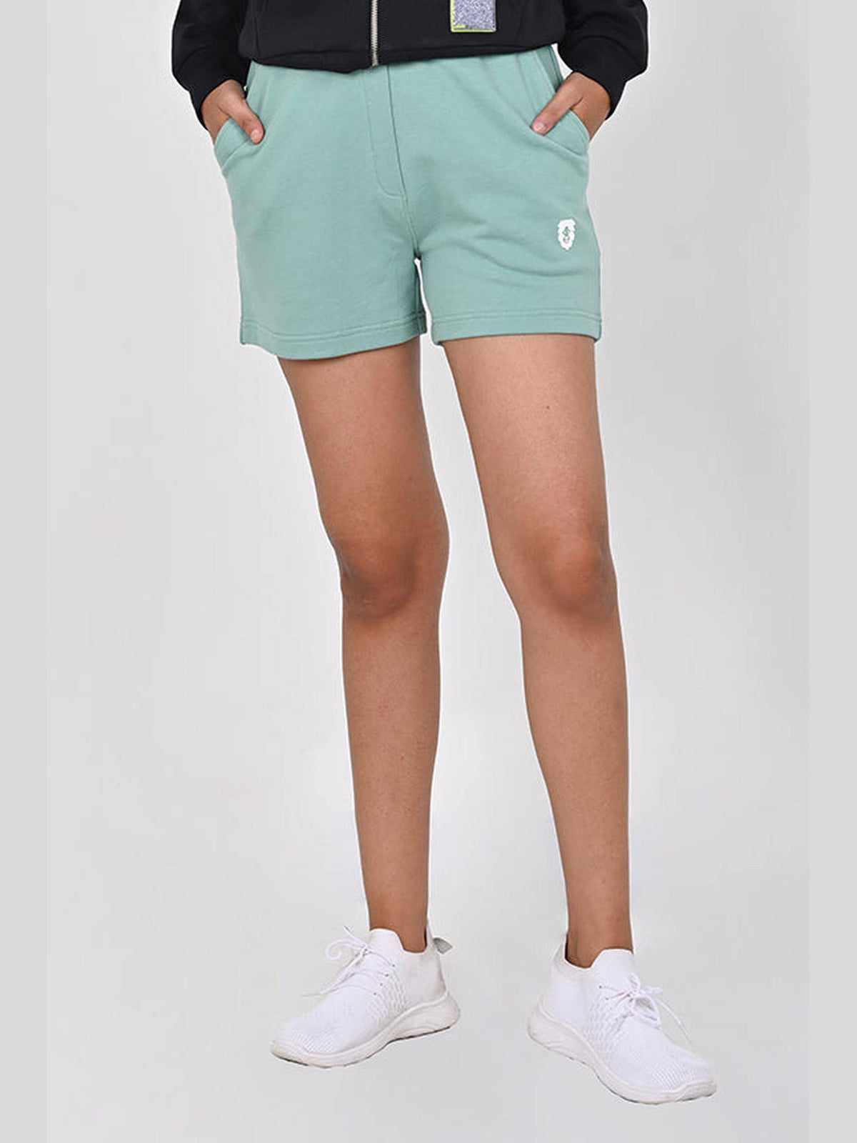 Green Pure Cotton Regular Solid Shorts - view 4