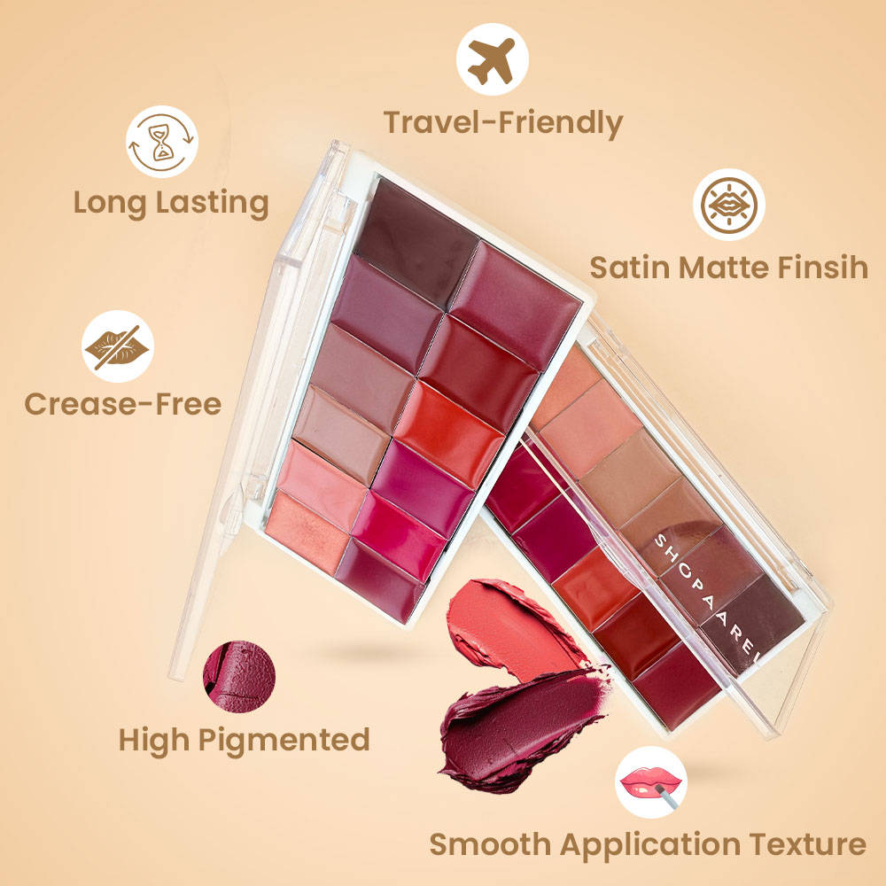 Rich Color Lip Plaette - Highly Pigmented Comfortable, Satin Matte Finish, Lightweight | L12 - view 2