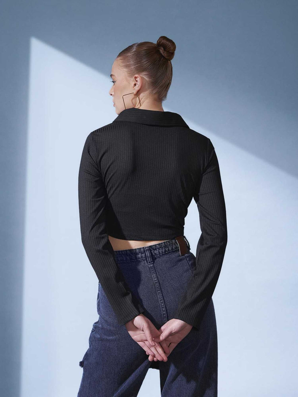 Black Full Sleeves Polo T-Shirt | PW43 - view 5