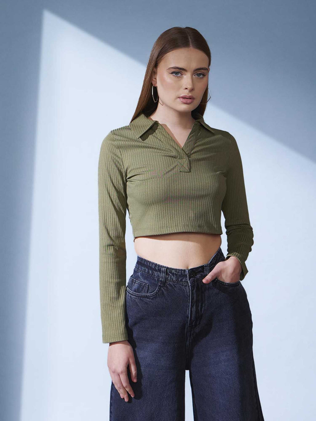 Olive Full Sleeves Polo T-Shirt | PW43 - view 1