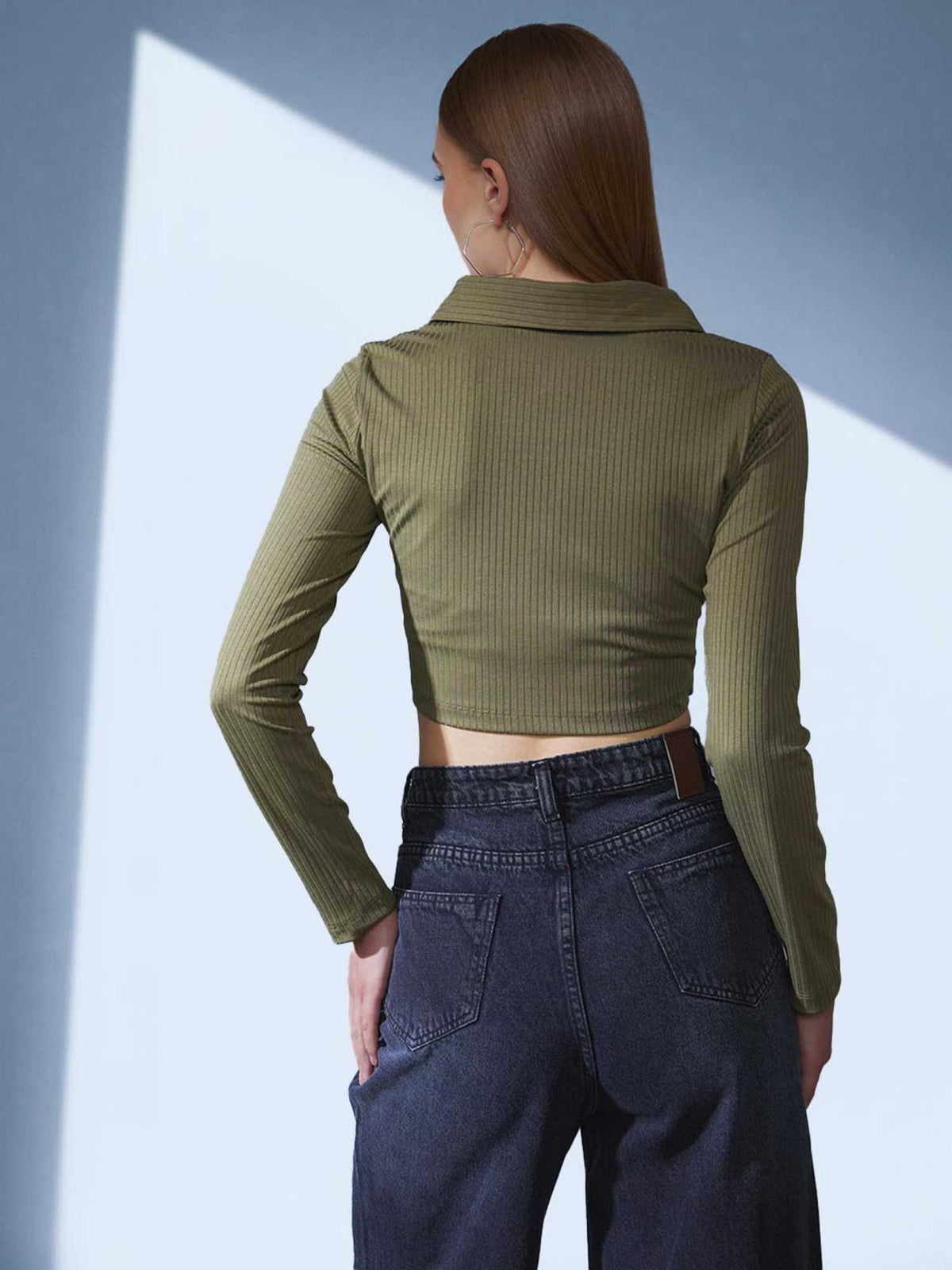 Olive Full Sleeves Polo T-Shirt | PW43 - view 5