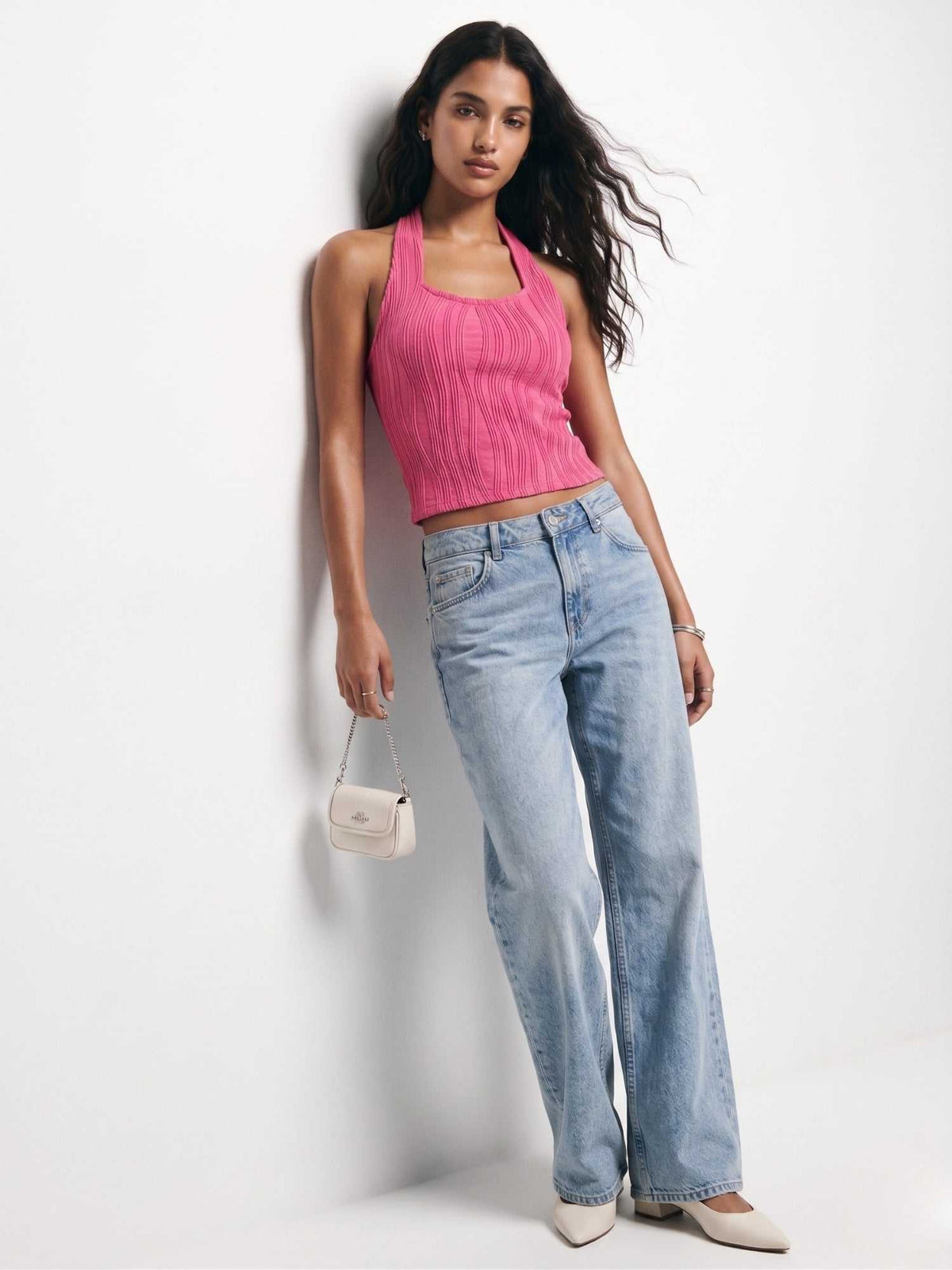 Pink Backless Halter-Neck Crop Top | CT61 - view 5