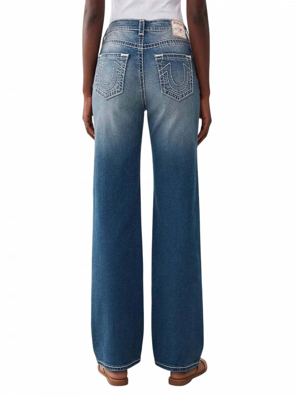 Blue Mid Rise Distressed Baggy Jeans | BG78 - view 2
