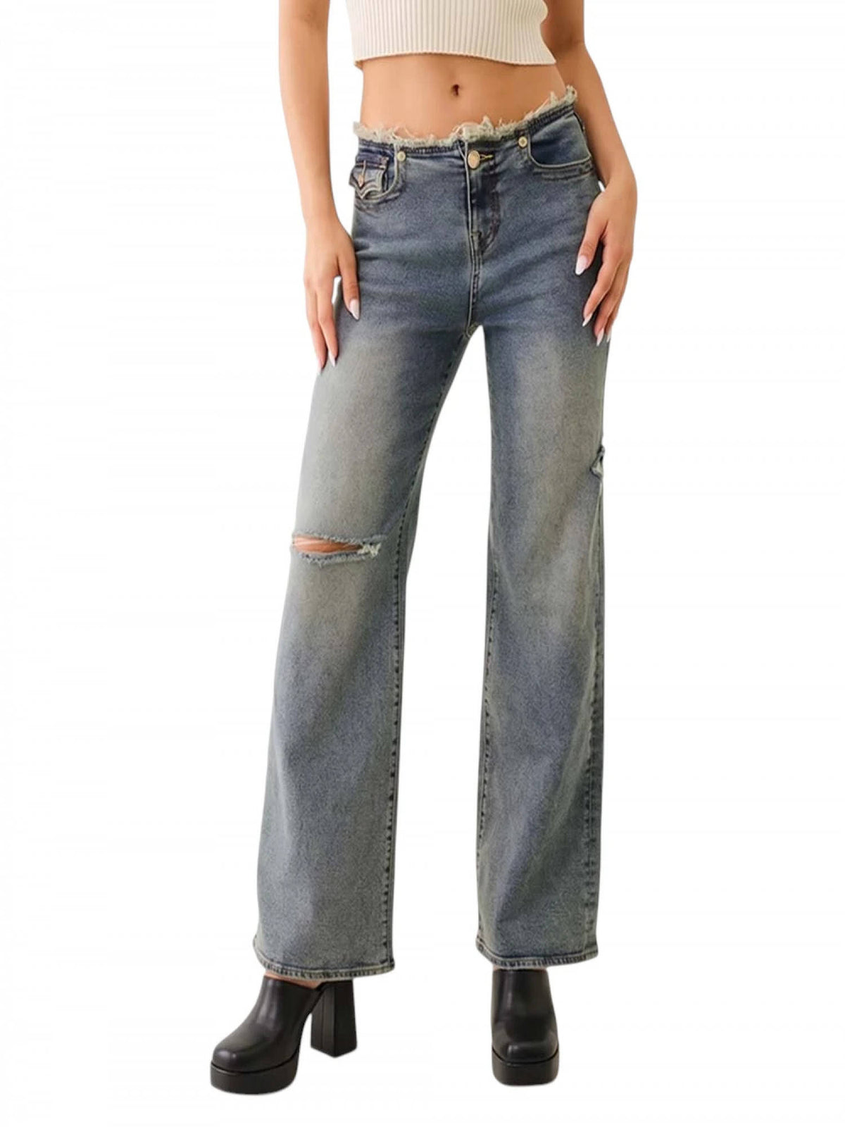 Light Blue Low Rise Baggy Jeans | BG78 - view 1