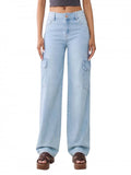 Sky Blue Mid Rise Baggy Jeans | BG78 - view 1