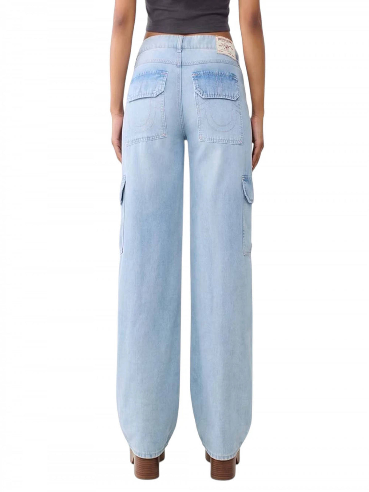 Sky Blue Mid Rise Baggy Jeans | BG78 - view 2