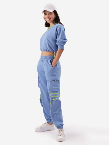 Periwinkle Utility Joggers Women Cargo Joggers JB65