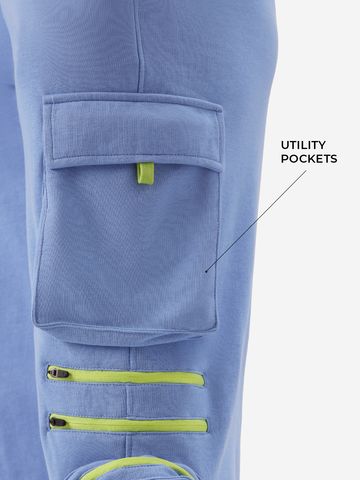 Periwinkle Utility Joggers Women Cargo Joggers JB65