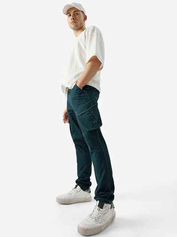 Buy Solids: Indigo Blue Men Cargo Pants Online F56