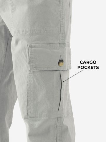 Buy Solids: Storm Grey Men Cargo Pants Online F56