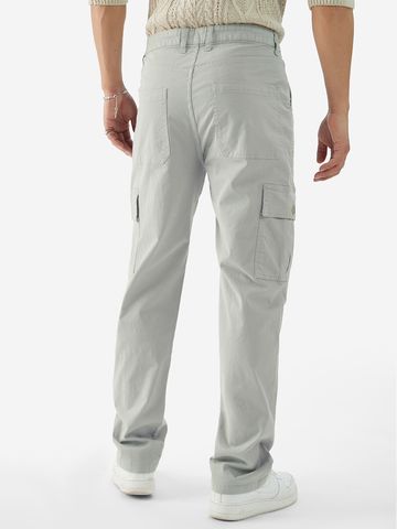Buy Solids: Storm Grey Men Cargo Pants Online F56