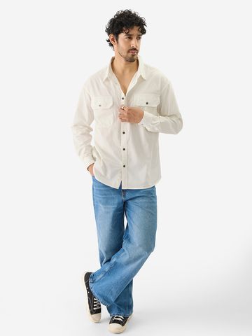 Buy Solids: Off White Men Utility Shirts Online C76