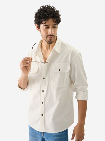 Buy Solids: Off White Men Utility Shirts Online C76