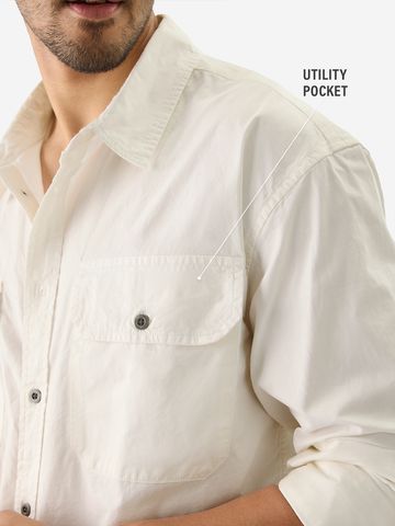 Buy Solids: Off White Men Utility Shirts Online C76