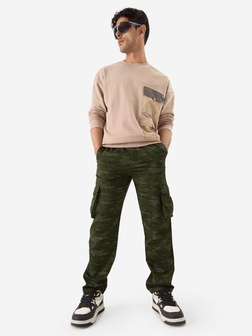 Buy Solids: Light Olive Men Cargo Pants Online F56