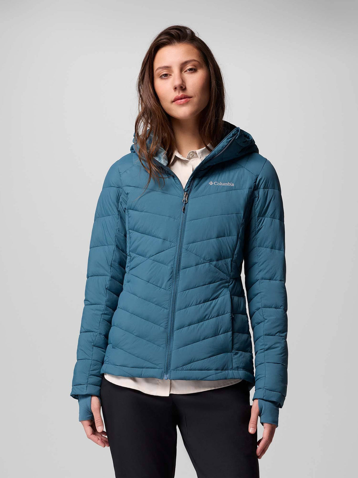 Women Teal Omni-Heat Infinity Joy Peak Down Jacket upto -10°c | JK12 - view 1