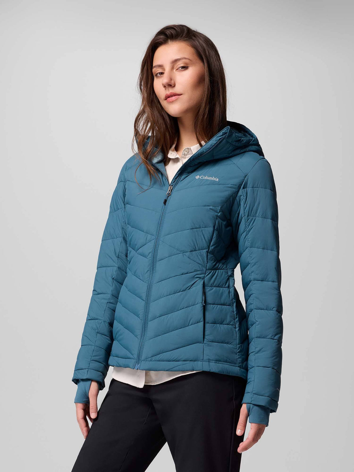 Women Teal Omni-Heat Infinity Joy Peak Down Jacket upto -10°c | JK12 - view 5