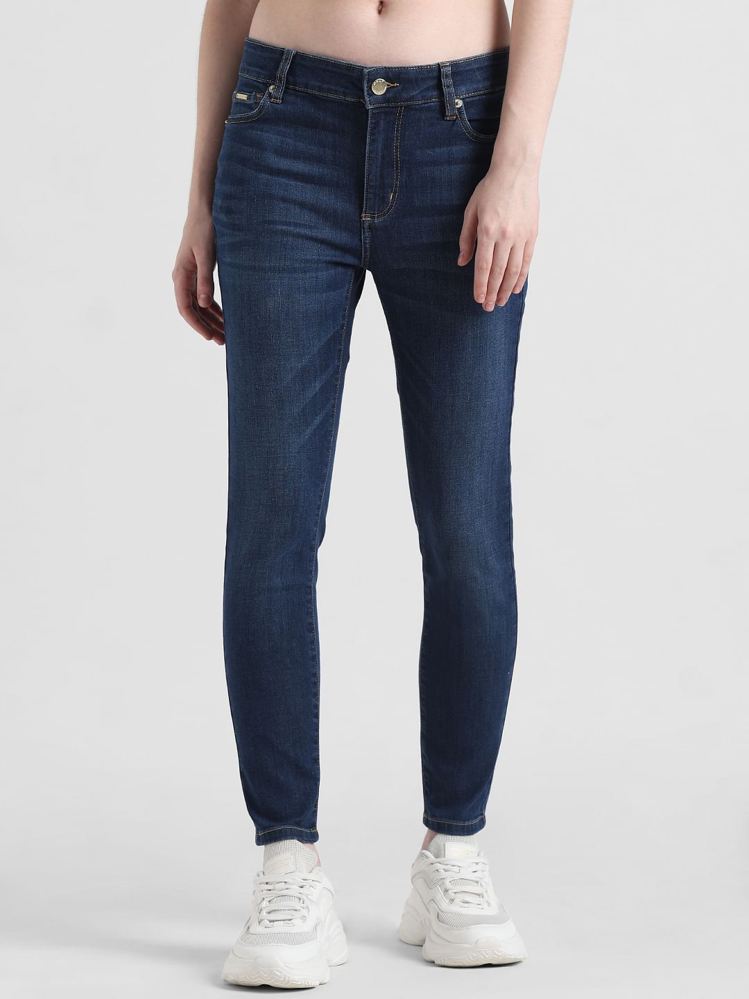 Blue Mid Rise Carmen Skinny Fit Jeans
