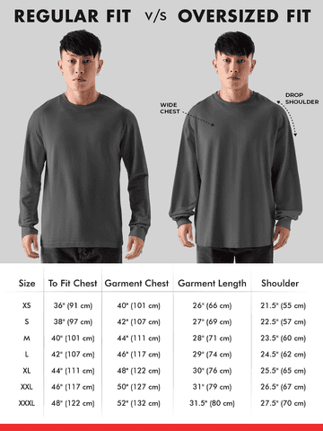 Buy Solids: Black (Oversized) Full Sleeve T-Shirt Online OS23