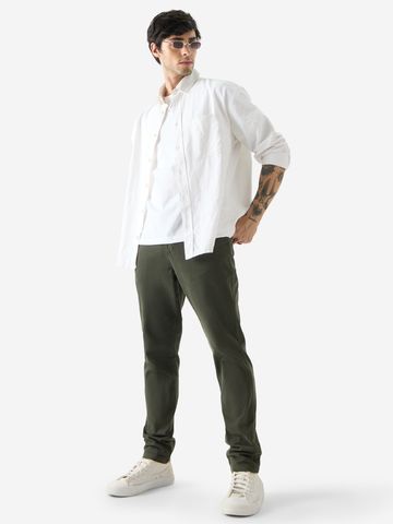 Buy Solids: Dark Olive Men Chino Pants Online F56