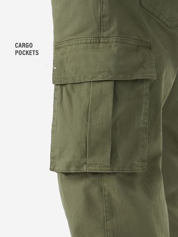Buy Solids: Moss Green Men Cargo Joggers Online F56