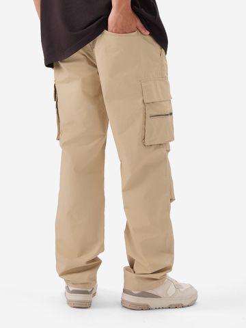 Buy Solids: Creamy Beige Men Parachute Pants Online F56