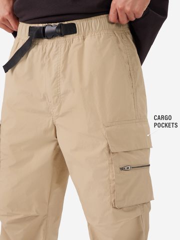 Buy Solids: Creamy Beige Men Parachute Pants Online F56