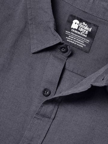 Buy Solids Dark Grey Men's Shirt Online C76