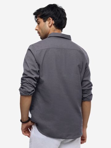 Buy Solids Dark Grey Men's Shirt Online C76