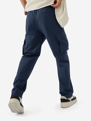 Buy Solids: Navy Blue Men Cargo Joggers Online F56