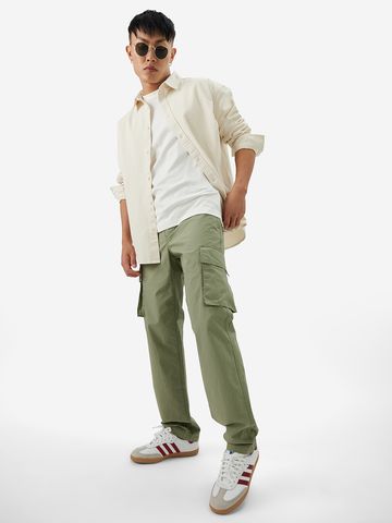 Buy Solids: Fern Green Men Cargo Joggers Online F56