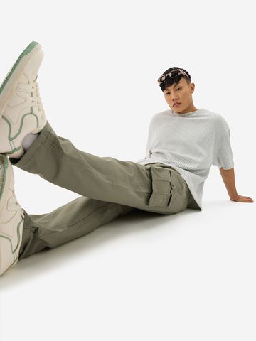 Buy Solids: Mossy Green Men Cargo Pants Online F56