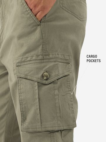 Buy Solids: Mossy Green Men Cargo Pants Online F56