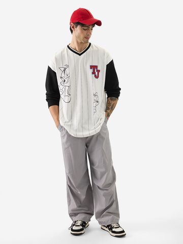 Buy Tom & Jerry: Stripped Oversized Full Sleeve T-Shirt Online OS23
