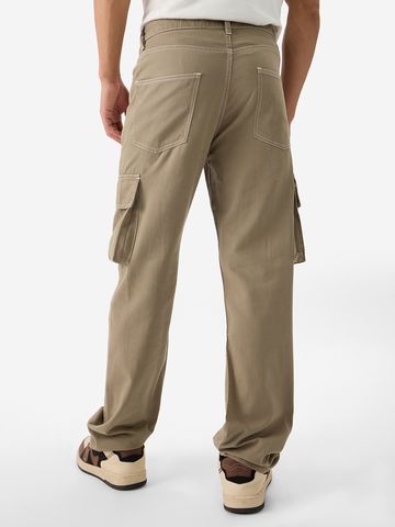 Buy Solids: Khaki Mens Cargo Pants Online F56