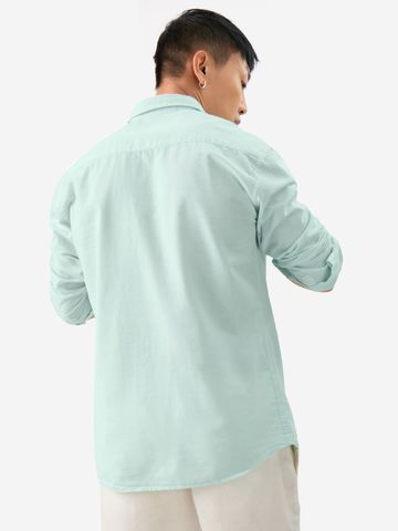 Buy Solids: Ocean Blue Cotton Linen Shirts Online C76