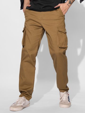 Buy Solids: Rust Men Cargo Pants Online F56
