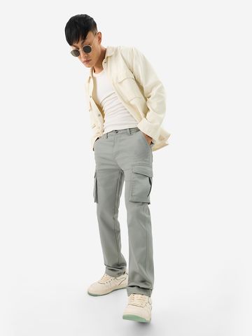 Buy Solids: Ice Grey Men Cargo Pants Online F56