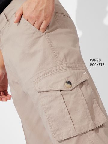 Buy Solids: Sandy Brown Men Cargo Pants Online F56
