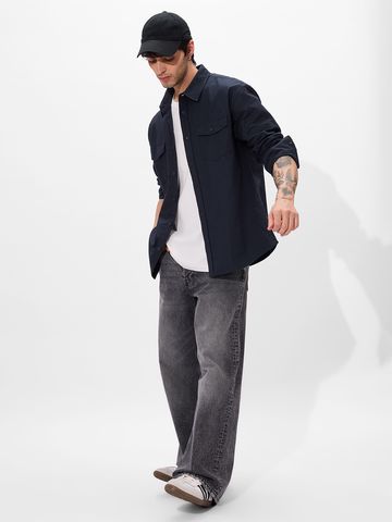 Buy Solids: Classic Indigo Men's Utility Shirts Online C76