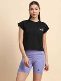 Black Solid Cotton Blend Regular T-shirt | TT89 - view 1