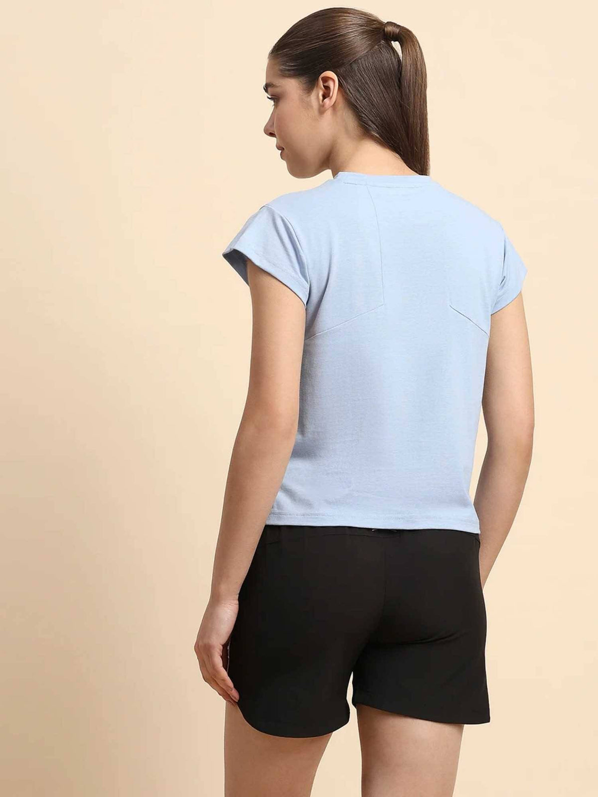 Grey Solid Cotton Blend Regular T-shirt | TT89 - view 17