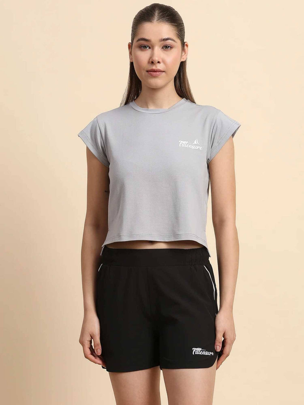Grey Solid Cotton Blend Regular T-shirt | TT89 - view 1