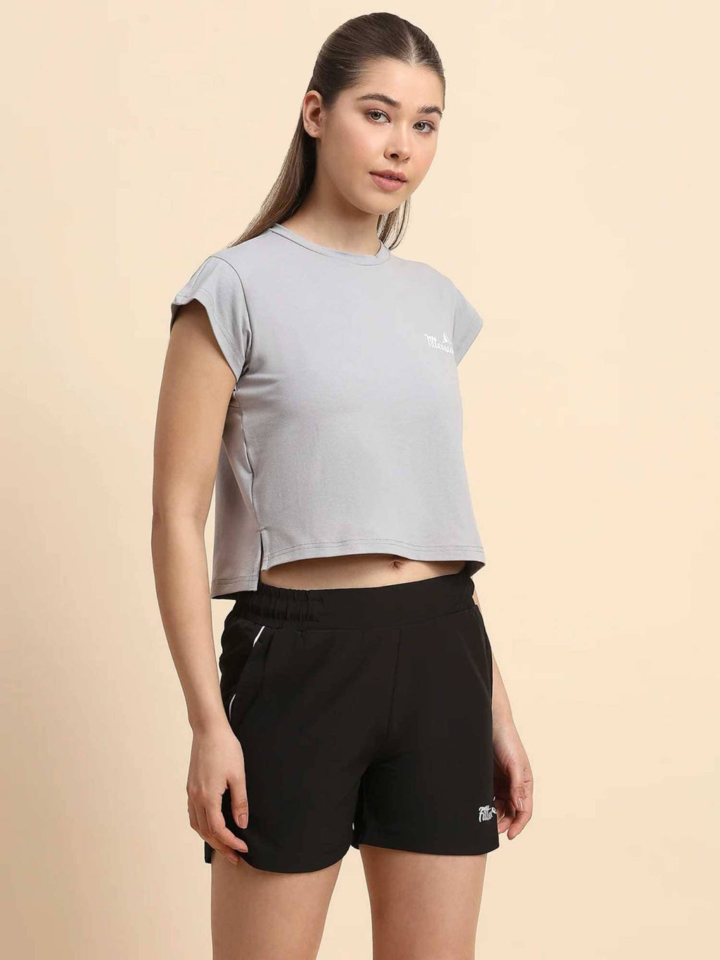 Grey Solid Cotton Blend Regular T-shirt | TT89 - view 3
