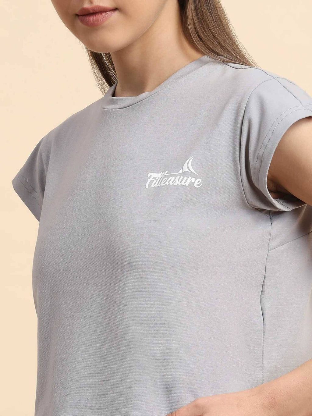 Grey Solid Cotton Blend Regular T-shirt | TT89 - view 7