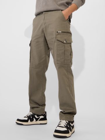 Buy Solids: Hunter Green Men Cargo Pants Online F56