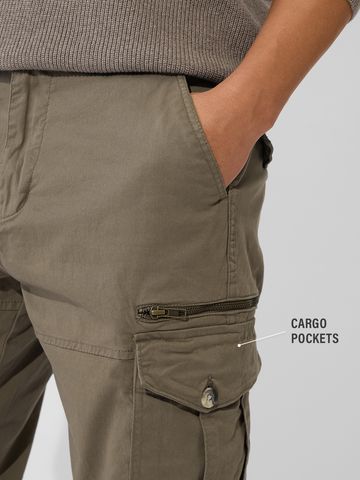 Buy Solids: Hunter Green Men Cargo Pants Online F56