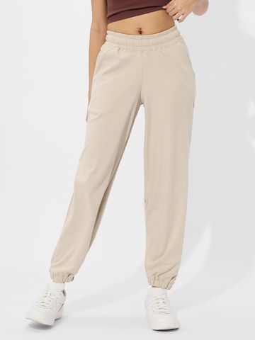 Solids Off-White Womens Oversized Jogger JB65