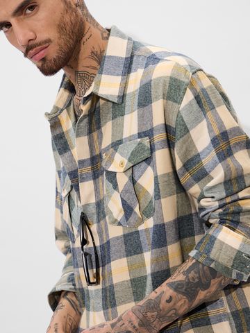 Buy Checks: Blue, Green, and Yellow Men Utility Shirt Online C76